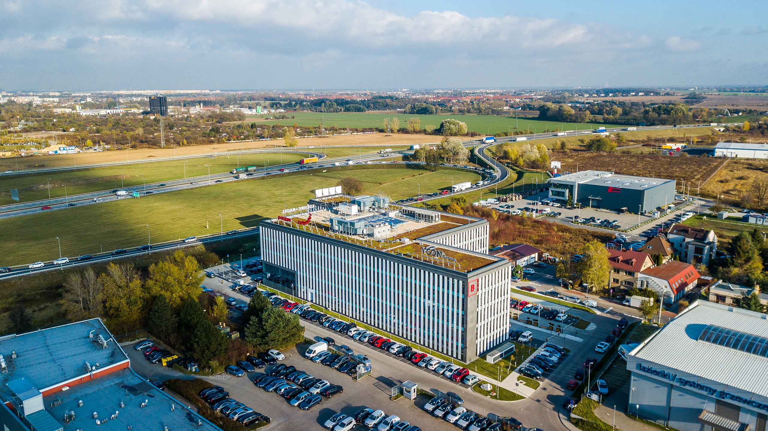 Dogodna lokalizacja biurowca na obrzeżach Wrocławia i przy autostradzie A4